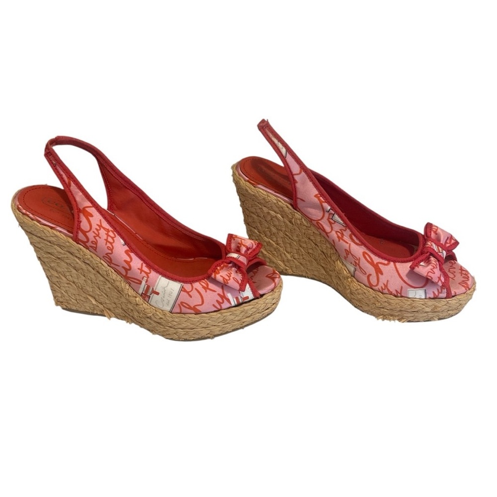 Coach red and pink wedges